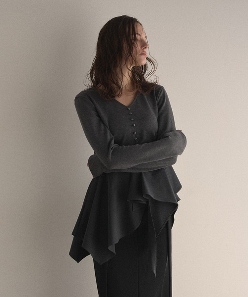 【なつき様】MIELI INVARIANT/ Peplum Henry Tops Peplum Henry Tops（Tシャツ/カットソー）｜MIELI INVARIANT（ミエリ