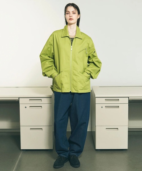 PHINGERIN（フィンガリン）の「【PHINGERIN】TWILL ZIP WORK JACKET（ブルゾン・メンズ・ライトグリーン/ベージュ・M/L）」の3枚目の写真