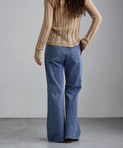 etoll.（エトル）の「シームデザインフレアデニムパンツ（デニムパンツ・レディース・ブルー/グレー・M/S）」の21枚目の写真