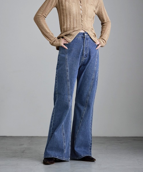 etoll.（エトル）の「シームデザインフレアデニムパンツ（デニムパンツ・レディース・ブルー/グレー・M/S）」の22枚目の写真