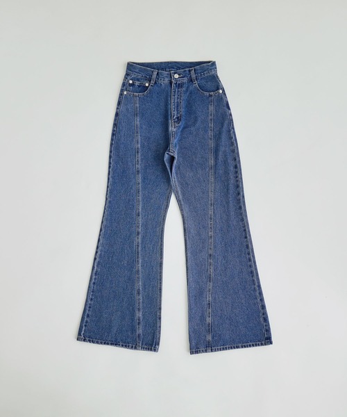 etoll.（エトル）の「シームデザインフレアデニムパンツ（デニムパンツ・レディース・ブルー/グレー・M/S）」の10枚目の写真
