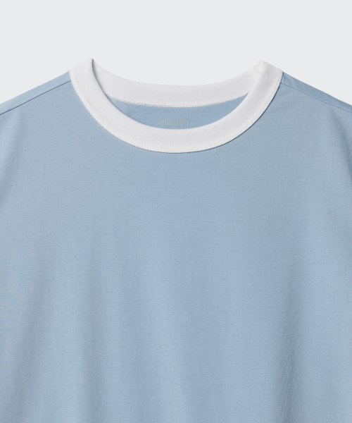 MUSINSA STANDARD KIDS（ムシンサスタンダードキッズ）の「リラックスドリンガーTシャツ [ブルーグレー]（Tシャツ/カットソー・レディース・その他・100/110/120/130/140/150/160）」の4枚目の写真