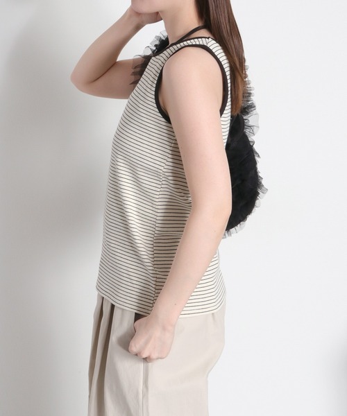 cepo(セポ)の「〈前後2way〉ホルターネックタンクトップ(タンクトップ・レディース・チャコール/ホワイト系その他/ブラック/オフホワイト・M)」の15枚目の写真