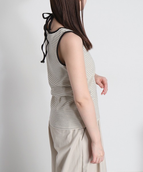 cepo(セポ)の「〈前後2way〉ホルターネックタンクトップ(タンクトップ・レディース・チャコール/ホワイト系その他/ブラック/オフホワイト・M)」の18枚目の写真