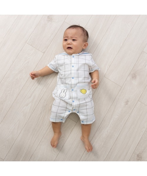 Miffy（ ミッフィー）の「miffy ミッフィー 半袖カバーオール メッシュセーラー（ロンパース・キッズ・ホワイト系/ホワイト・80ｃｍ/70cm）」の3枚目の写真