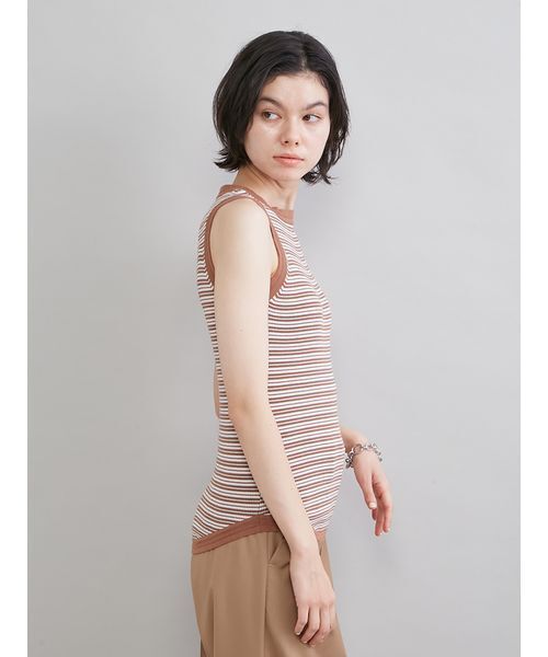 Mila Owen（ミラオーウェン）の「ＵＶケアアメスリボーダータンク（タンクトップ・レディース・ブラック/キャメル/レッド・0/1）」の7枚目の写真