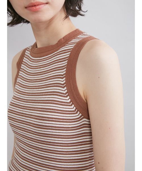 Mila Owen（ミラオーウェン）の「ＵＶケアアメスリボーダータンク（タンクトップ・レディース・ブラック/キャメル/レッド・0/1）」の10枚目の写真