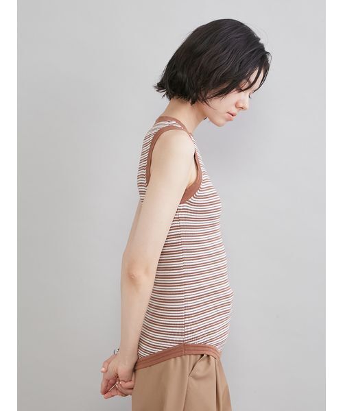 Mila Owen（ミラオーウェン）の「ＵＶケアアメスリボーダータンク（タンクトップ・レディース・ブラック/キャメル/レッド・0/1）」の12枚目の写真