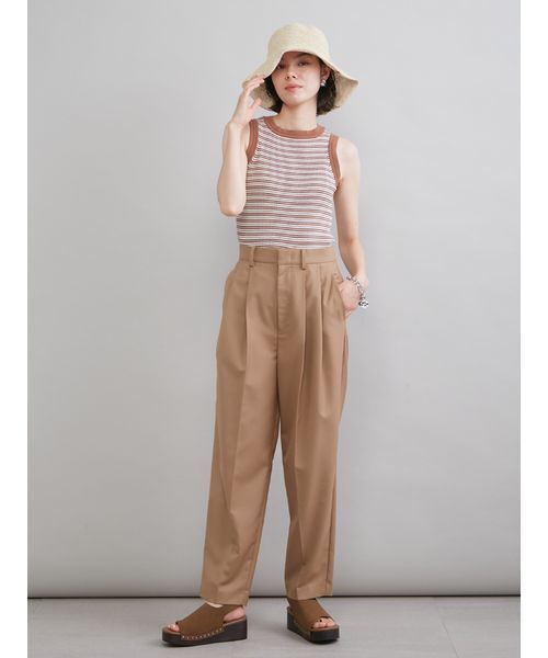 Mila Owen（ミラオーウェン）の「ＵＶケアアメスリボーダータンク（タンクトップ・レディース・ブラック/キャメル/レッド・0/1）」の13枚目の写真