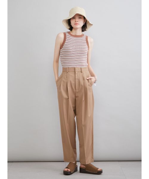 Mila Owen（ミラオーウェン）の「ＵＶケアアメスリボーダータンク（タンクトップ・レディース・ブラック/キャメル/レッド・0/1）」の15枚目の写真