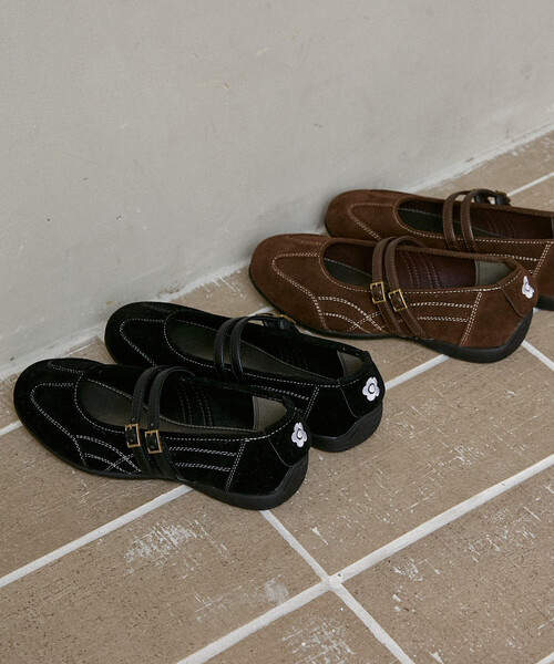 MARY QUANT × PUBLUX/マリークワント フェイクスエード メリージェーン