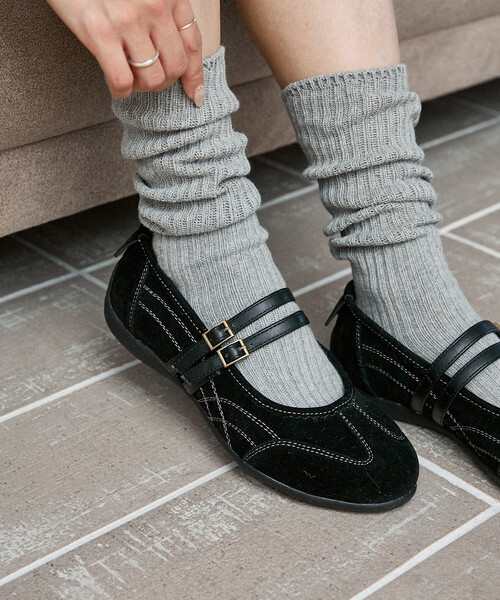 MARY QUANT × PUBLUX/マリークワント フェイクスエード メリージェーン