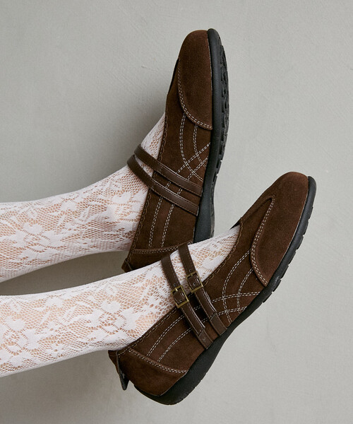 MARY QUANT × PUBLUX/マリークワント フェイクスエード メリージェーン