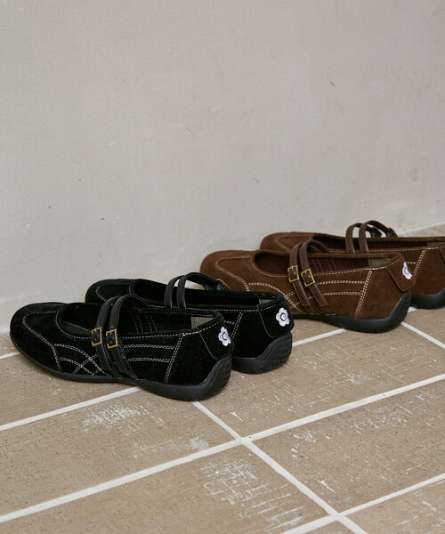 MARY QUANT × PUBLUX/マリークワント フェイクスエード メリージェーン