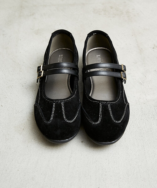 MARY QUANT × PUBLUX/マリークワント フェイクスエード メリージェーン