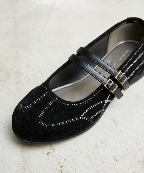 MARY QUANT × PUBLUX/マリークワント フェイクスエード メリージェーン