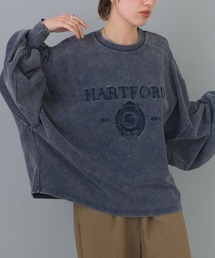 パウダー加工 天竺編み 袖ボリューム HART FORD 刺繍 Tシャツ ロンT