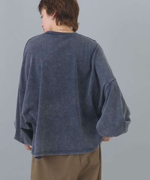 enhaut(アンオート)の「パウダー加工 天竺編み 袖ボリューム HART FORD 刺繍 Tシャツ ロンT(Tシャツ/カットソー・レディース・アイボリー/ライトベージュ/チャコールグレー/ネイビー・FREE)」の10枚目の写真