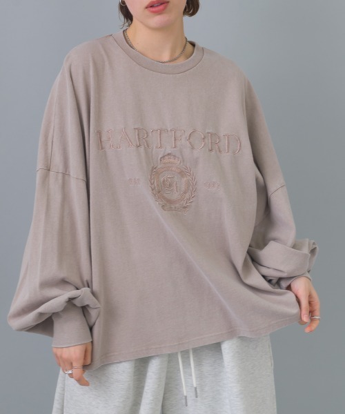 enhaut(アンオート)の「パウダー加工 天竺編み 袖ボリューム HART FORD 刺繍 Tシャツ ロンT(Tシャツ/カットソー・レディース・アイボリー/ライトベージュ/チャコールグレー/ネイビー・FREE)」の13枚目の写真