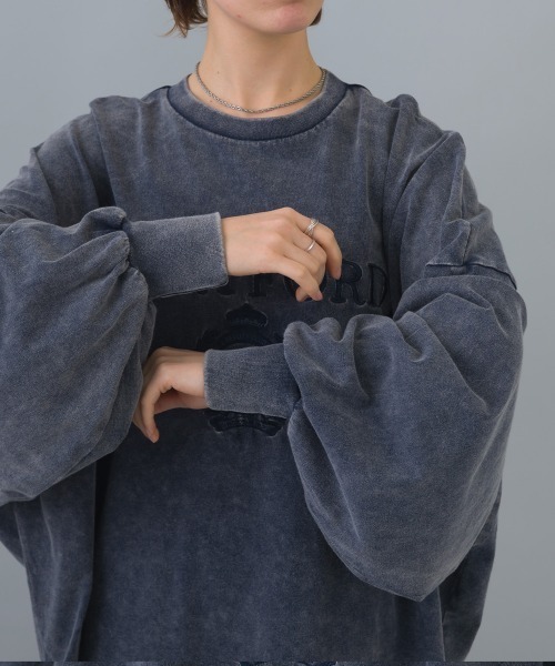 enhaut(アンオート)の「パウダー加工 天竺編み 袖ボリューム HART FORD 刺繍 Tシャツ ロンT(Tシャツ/カットソー・レディース・アイボリー/ライトベージュ/チャコールグレー/ネイビー・FREE)」の20枚目の写真