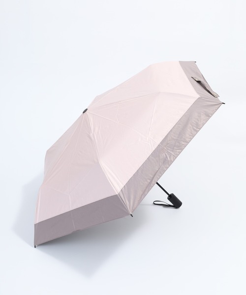 KIZAWA（キザワ）の「KIZAWA ミニ自動開閉日傘　５０ｃｍ６本骨　バイカラー（折りたたみ傘・メンズ・グレイッシュベージュ/オフホワイト/モカ/ピンク・50cm）」の14枚目の写真