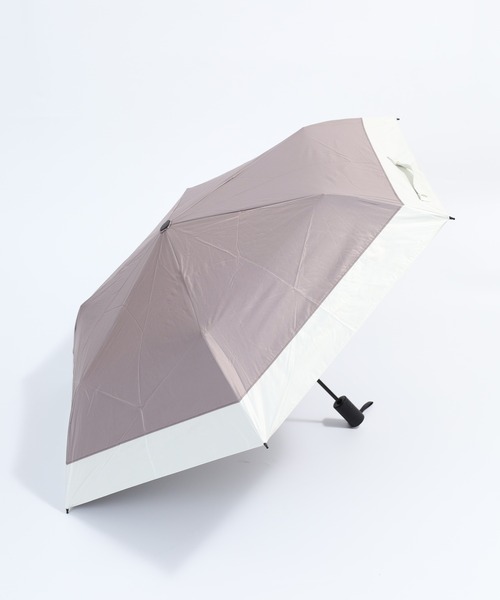 KIZAWA（キザワ）の「KIZAWA ミニ自動開閉日傘　５０ｃｍ６本骨　バイカラー（折りたたみ傘・メンズ・グレイッシュベージュ/オフホワイト/モカ/ピンク・50cm）」の20枚目の写真