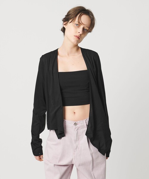 AEWEN MATOPH（イウエン マトフ）の「＜AEWEN MATOPH＞ジャージーカシュクールカーディガン（カーディガン/ボレロ・レディース・ブラック/ホワイト/ライム・FREE）」の10枚目の写真