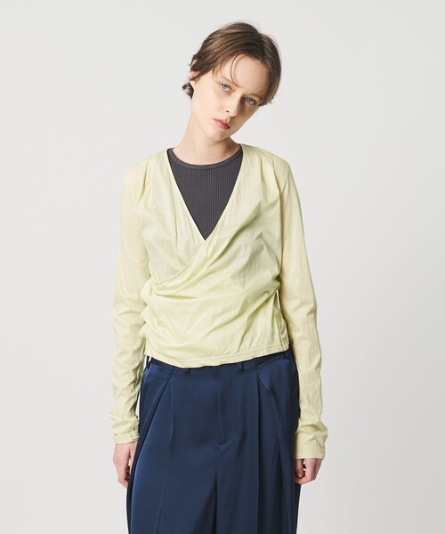 AEWEN MATOPH（イウエン マトフ）の「＜AEWEN MATOPH＞ジャージーカシュクールカーディガン（カーディガン/ボレロ・レディース・ブラック/ホワイト/ライム・FREE）」の13枚目の写真
