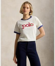 ロゴ コットン ジャージー リンガー Tシャツ