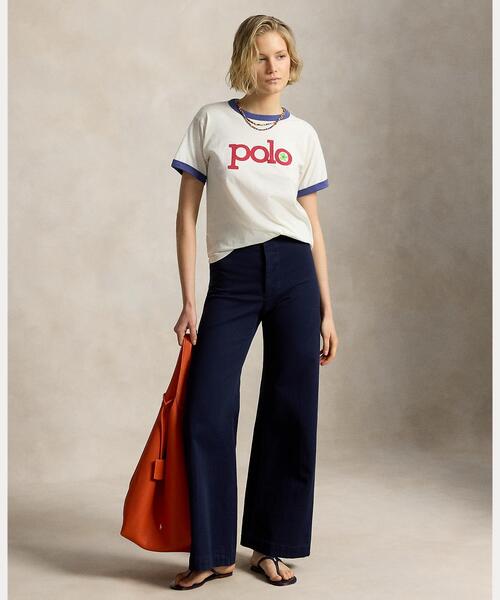 POLO RALPH LAUREN（ポロ ラルフ ローレン）の「ロゴ コットン ジャージー リンガー Tシャツ（Tシャツ/カットソー・レディース・ホワイト・S/M/L/XL）」の5枚目の写真