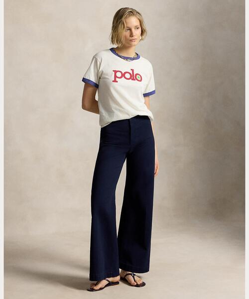 POLO RALPH LAUREN（ポロ ラルフ ローレン）の「ロゴ コットン ジャージー リンガー Tシャツ（Tシャツ/カットソー・レディース・ホワイト・S/M/L/XL）」の2枚目の写真