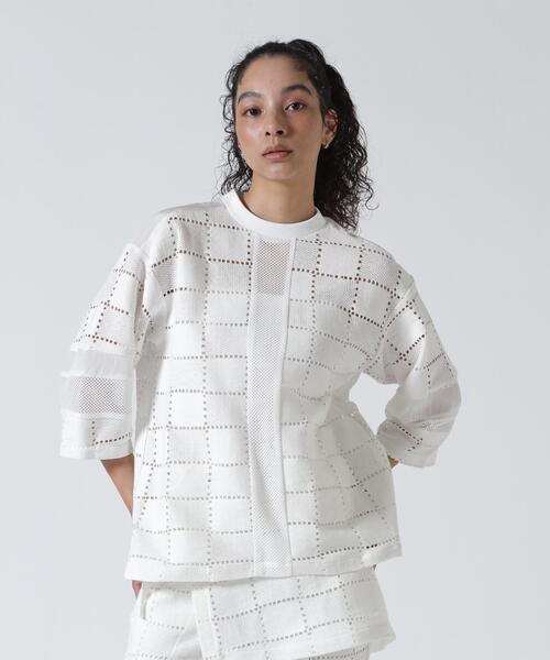 ROYAL FLASH(ロイヤルフラッシュ)の「AULA AILA/アウラアイラ/SQUARE LACE PULLOVER(Tシャツ/カットソー・レディース・ホワイト/ブラック・0)」の9枚目の写真