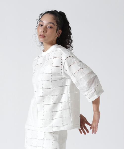 ROYAL FLASH（ロイヤルフラッシュ）の「AULA AILA/アウラアイラ/SQUARE LACE PULLOVER（Tシャツ/カットソー・レディース・ホワイト/ブラック・0）」の11枚目の写真