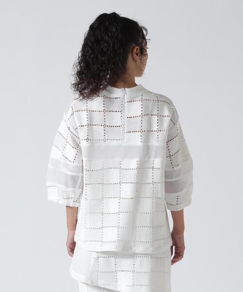 ROYAL FLASH（ロイヤルフラッシュ）の「AULA AILA/アウラアイラ/SQUARE LACE PULLOVER（Tシャツ/カットソー・レディース・ホワイト/ブラック・0）」の14枚目の写真