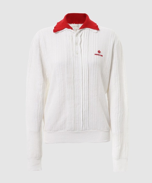 SHUSHU/TONG(シュシュトン)の「Contrast Collar Knit Pullover(ニット/セーター・レディース・ホワイト・8)」の1枚目の写真