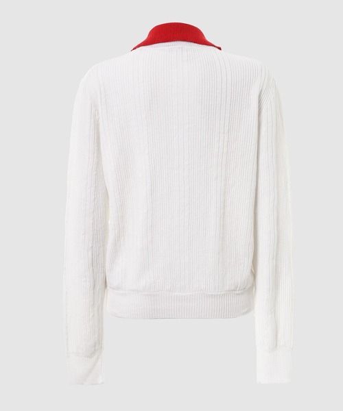 SHUSHU/TONG(シュシュトン)の「Contrast Collar Knit Pullover(ニット/セーター・レディース・ホワイト・8)」の2枚目の写真
