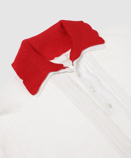 SHUSHU/TONG(シュシュトン)の「Contrast Collar Knit Pullover(ニット/セーター・レディース・ホワイト・8)」の3枚目の写真