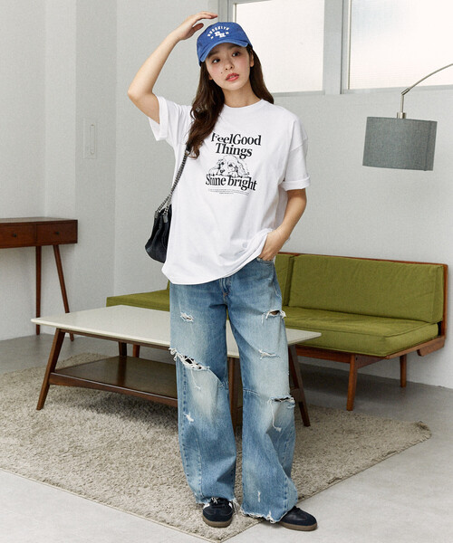 PUBLUX（パブリュクス）の「PUBLUX/パブリュクス ＜機能性素材＞Shime bright ドッグ プリントTシャツ　限定展開（Tシャツ/カットソー・レディース・ホワイト/ブラウン/ブラック/ネイビー・SMALL/LARGE/MEDIUM）」の6枚目の写真