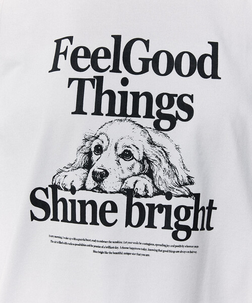 PUBLUX（パブリュクス）の「PUBLUX/パブリュクス ＜機能性素材＞Shime bright ドッグ プリントTシャツ　限定展開（Tシャツ/カットソー・レディース・ホワイト/ブラウン/ブラック/ネイビー・SMALL/LARGE/MEDIUM）」の9枚目の写真