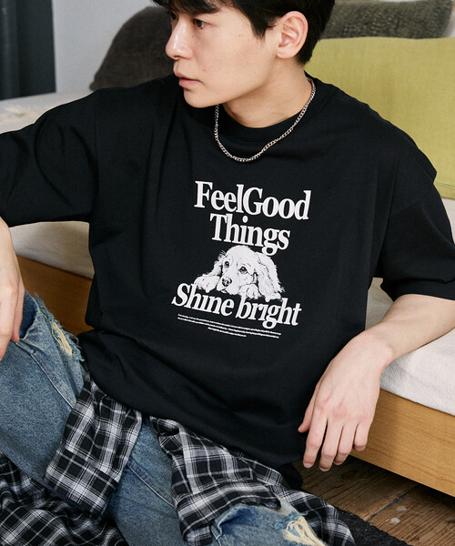 PUBLUX（パブリュクス）の「PUBLUX/パブリュクス ＜機能性素材＞Shime bright ドッグ プリントTシャツ　限定展開（Tシャツ/カットソー・レディース・ホワイト/ブラウン/ブラック/ネイビー・SMALL/LARGE/MEDIUM）」の10枚目の写真