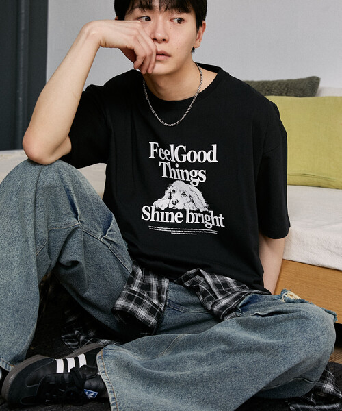 PUBLUX（パブリュクス）の「PUBLUX/パブリュクス ＜機能性素材＞Shime bright ドッグ プリントTシャツ　限定展開（Tシャツ/カットソー・レディース・ホワイト/ブラウン/ブラック/ネイビー・SMALL/LARGE/MEDIUM）」の11枚目の写真