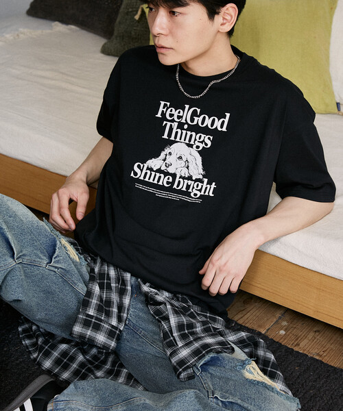 PUBLUX（パブリュクス）の「PUBLUX/パブリュクス ＜機能性素材＞Shime bright ドッグ プリントTシャツ　限定展開（Tシャツ/カットソー・レディース・ホワイト/ブラウン/ブラック/ネイビー・SMALL/LARGE/MEDIUM）」の13枚目の写真