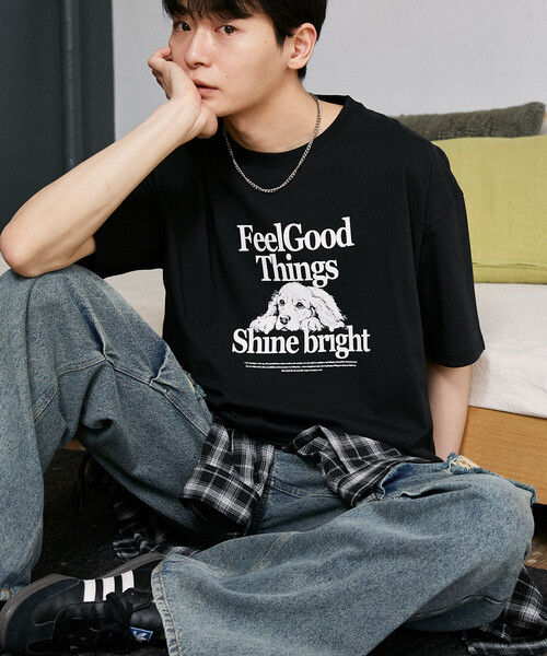 PUBLUX（パブリュクス）の「PUBLUX/パブリュクス ＜機能性素材＞Shime bright ドッグ プリントTシャツ　限定展開（Tシャツ/カットソー・レディース・ホワイト/ブラウン/ブラック/ネイビー・SMALL/LARGE/MEDIUM）」の16枚目の写真