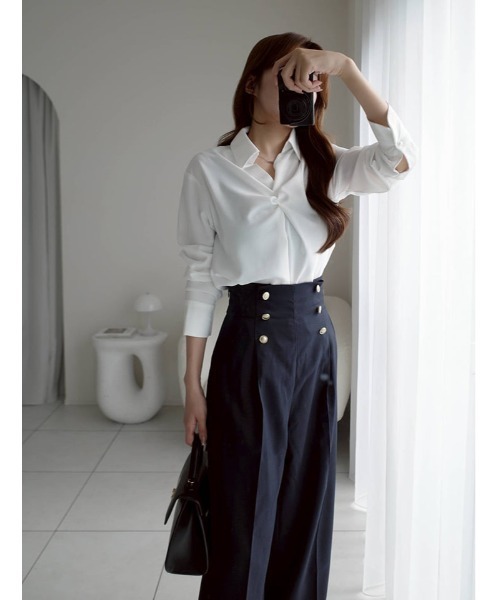 fifth(フィフス)の「【cho____07セレクト】 ハイウエストマリンワイドパンツ(その他パンツ・レディース・ライトベージュ/ネイビー・XS/M)」の8枚目の写真