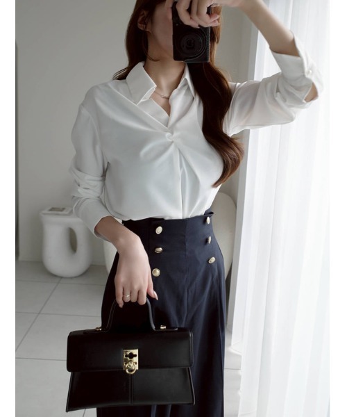 fifth(フィフス)の「【cho____07セレクト】 ハイウエストマリンワイドパンツ(その他パンツ・レディース・ライトベージュ/ネイビー・XS/M)」の7枚目の写真