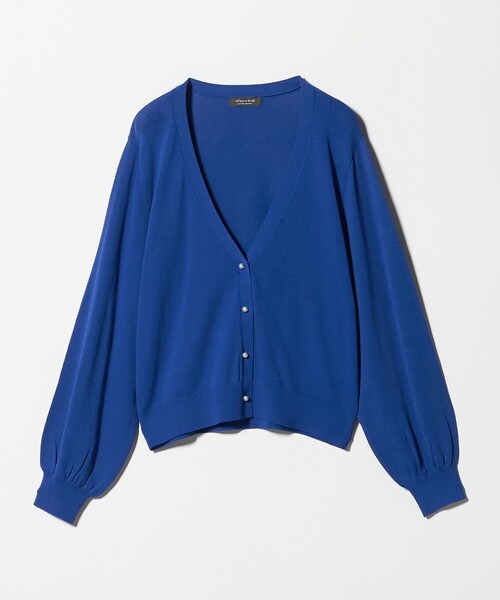 A DAY IN THE LIFE UNITED ARROWS(アデイインザライフユナイテッドアローズ)の「フェイクパールボタン Vネックカーディガン ‐UVカット・接触冷感・ウォッシャブル‐<A DAY IN THE LIFE>(カーディガン/ボレロ・レディース・ナチュラル/ブラック/コバルトブルー・FREE)」の2枚目の写真