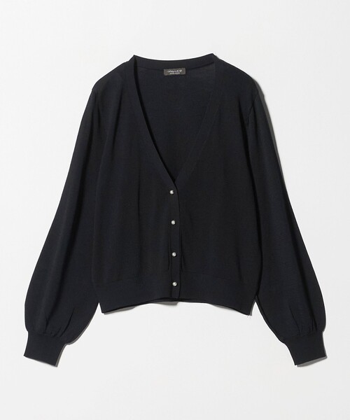 A DAY IN THE LIFE UNITED ARROWS(アデイインザライフユナイテッドアローズ)の「フェイクパールボタン Vネックカーディガン ‐UVカット・接触冷感・ウォッシャブル‐<A DAY IN THE LIFE>(カーディガン/ボレロ・レディース・ナチュラル/ブラック/コバルトブルー・FREE)」の1枚目の写真