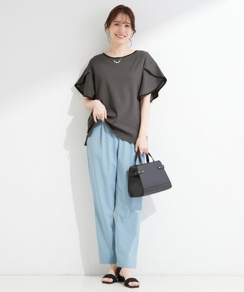 SHOO・LA・RUE(シューラルー)の「【高レビュー/ひんやり/吸水速乾/洗濯機可/S-3L】さらさらで軽い穿き心地 さらかるイージーパンツ(その他パンツ・レディース・ブラック/ブルー/ダークグレー/ベージュ/ネイビー・01/02/03/04/05)」の9枚目の写真