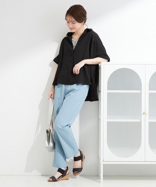 SHOO・LA・RUE(シューラルー)の「【高レビュー/ひんやり/吸水速乾/洗濯機可/S-3L】さらさらで軽い穿き心地 さらかるイージーパンツ(その他パンツ・レディース・ブラック/ブルー/ダークグレー/ベージュ/ネイビー・01/02/03/04/05)」の10枚目の写真
