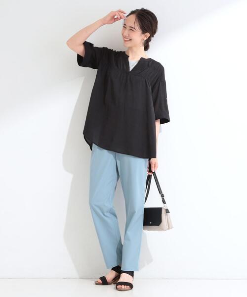 SHOO・LA・RUE(シューラルー)の「【高レビュー/ひんやり/吸水速乾/洗濯機可/S-3L】さらさらで軽い穿き心地 さらかるイージーパンツ(その他パンツ・レディース・ブラック/ブルー/ダークグレー/ベージュ/ネイビー・01/02/03/04/05)」の12枚目の写真